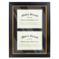 2020 autumn new design wholesale custom black 16*22 Wall Hangers Double Diploma Frame for Two Documents Certificates